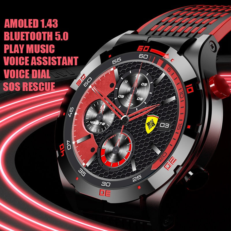 Eprolo EX102 men's smart watch with double starry sky sports strap, showcasing the watch face and strap details.