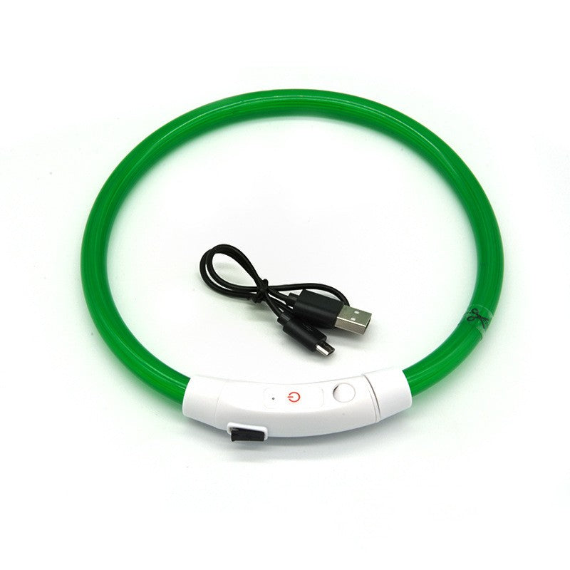 Eprolo luminous LED dog collar with USB charging, adjustable pet collar with bright glow for nighttime visibility