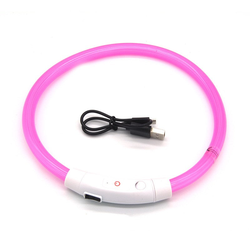 Eprolo luminous LED dog collar with USB charging, adjustable pet neck ring, glow-in-the-dark safety collar for dogs