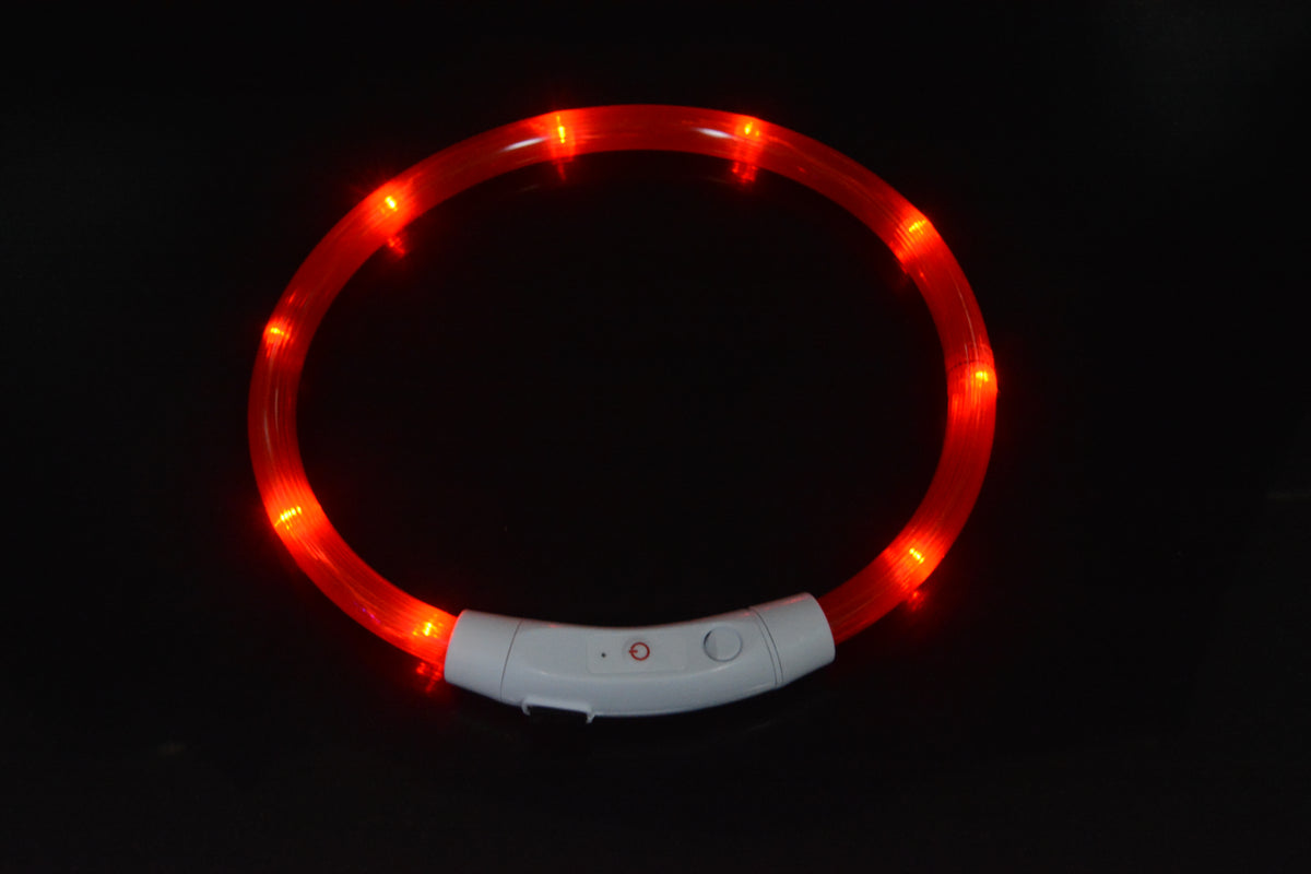 Eprolo luminous LED dog collar with USB charging, adjustable pet collar for visibility during nighttime walks