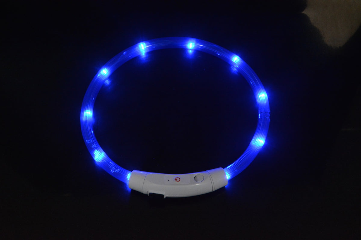 Eprolo luminous LED dog collar with USB charging, adjustable pet collar, glowing neck ring for visibility at night