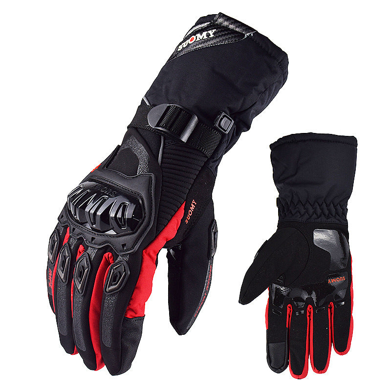 Eprolo waterproof winter motorcycle gloves with touch-screen fingertips, thick long hand guards, windproof and anti-fall design