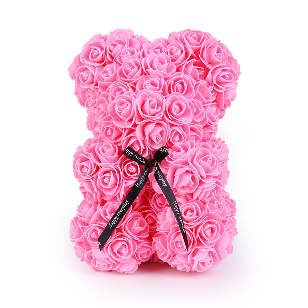 Eprolo foam flower bear with PE rose flower in gift box, perfect for Mother's Day or Valentine's Day celebration.