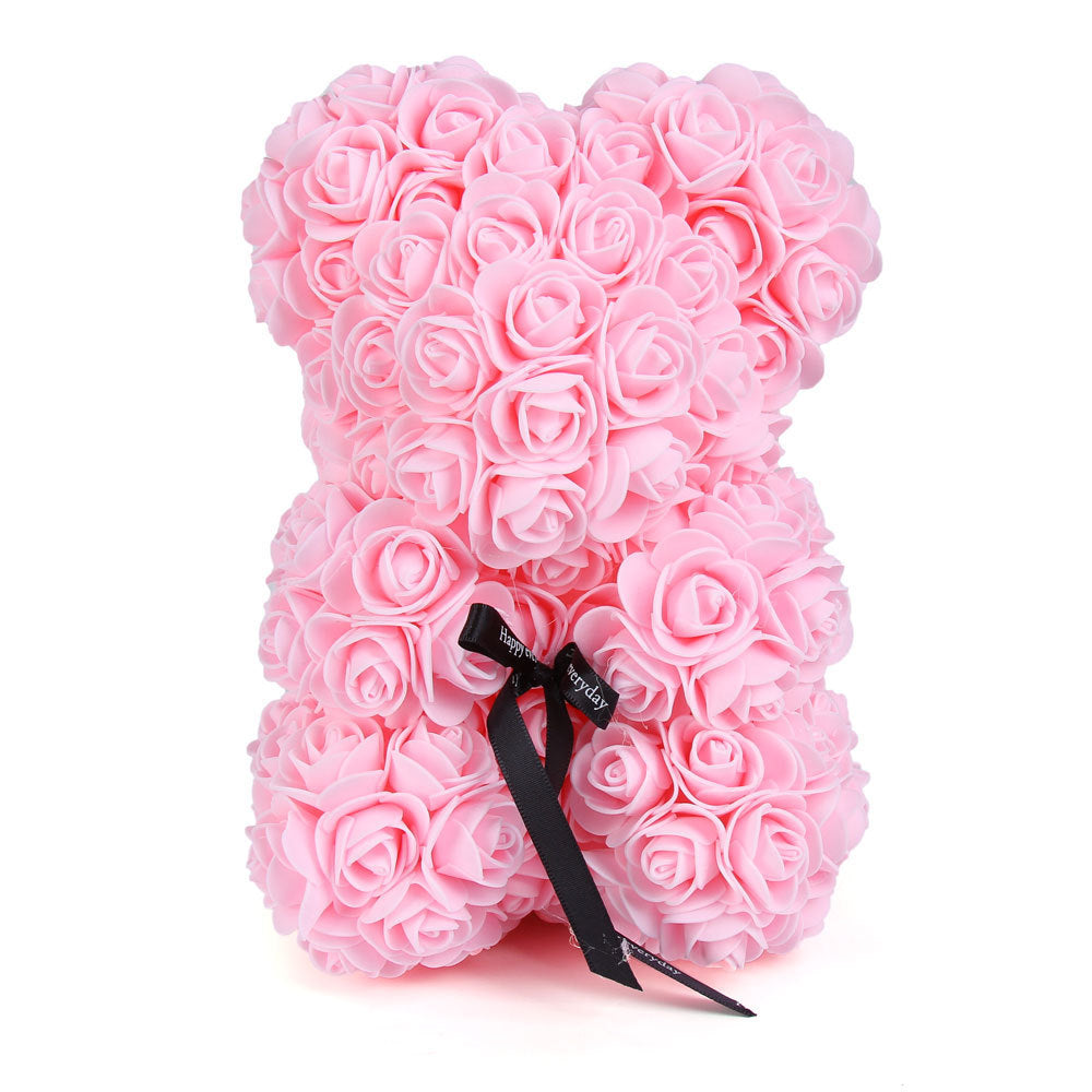 Eprolo Mother's Day gift featuring a 25cm foam flower bear with PE rose flowers in a PVC gift box, perfect for Valentine's Day.