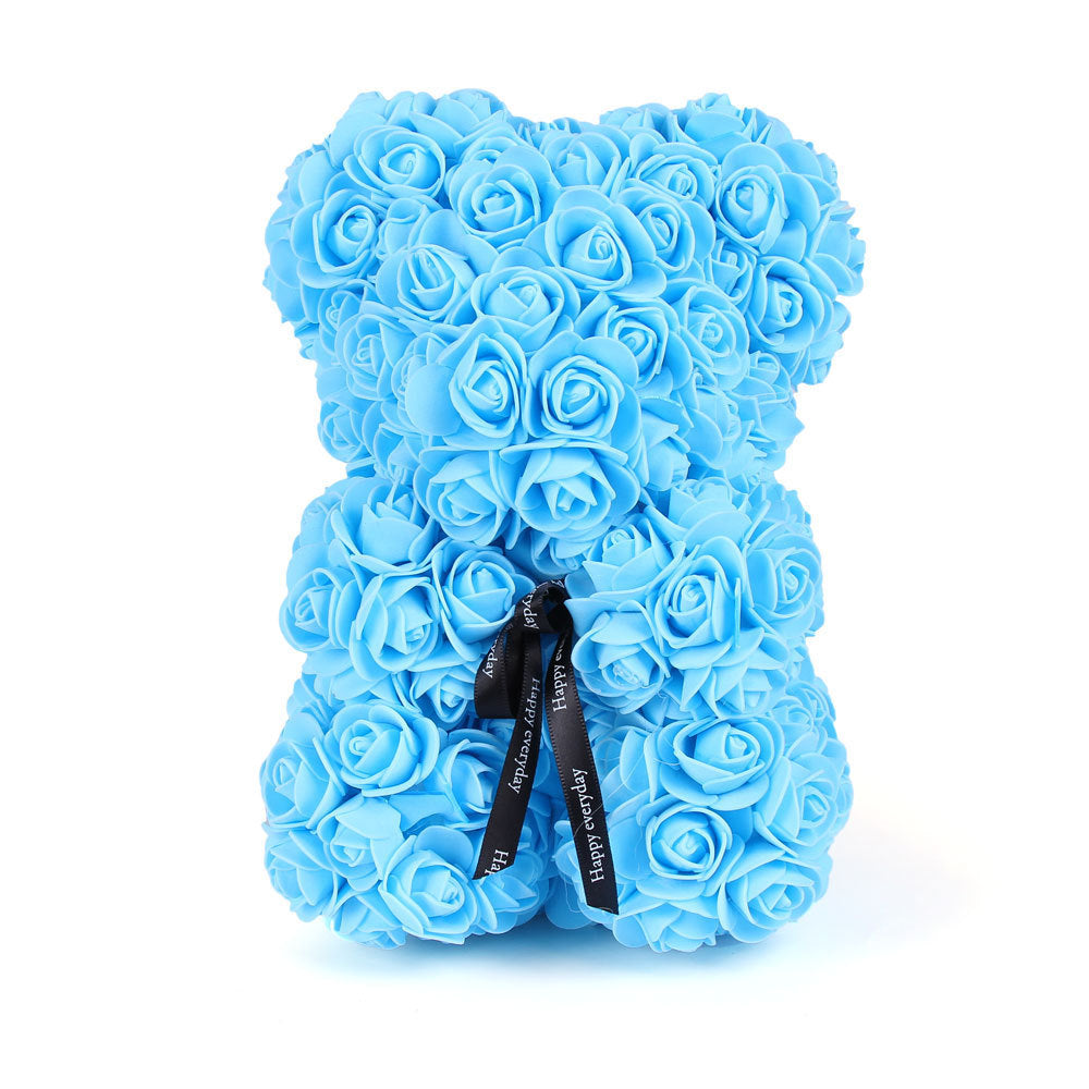 Eprolo foam flower bear with PE rose flowers in a gift box, ideal for Mother's Day or Valentine's Day celebration.
