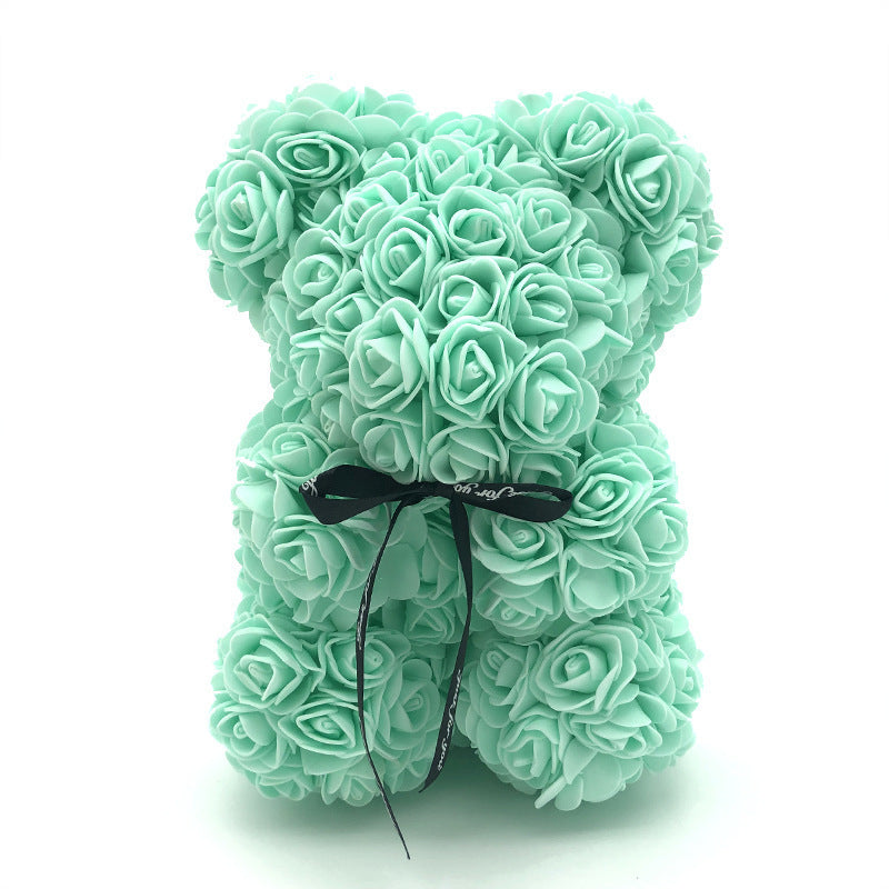 Eprolo Mother's Day gift set featuring a 25cm foam flower bear with PE rose flowers in a PVC gift box, ideal for Valentine's Day.