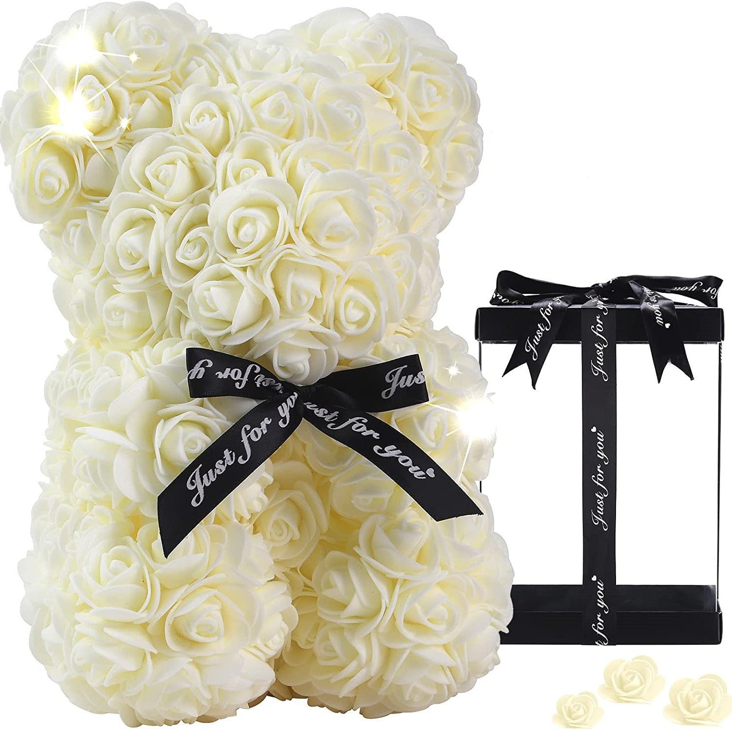 Eprolo Mother's Day gift set with 25cm foam flower bear and PE rose flower in a PVC gift box, perfect for Valentine's Day.