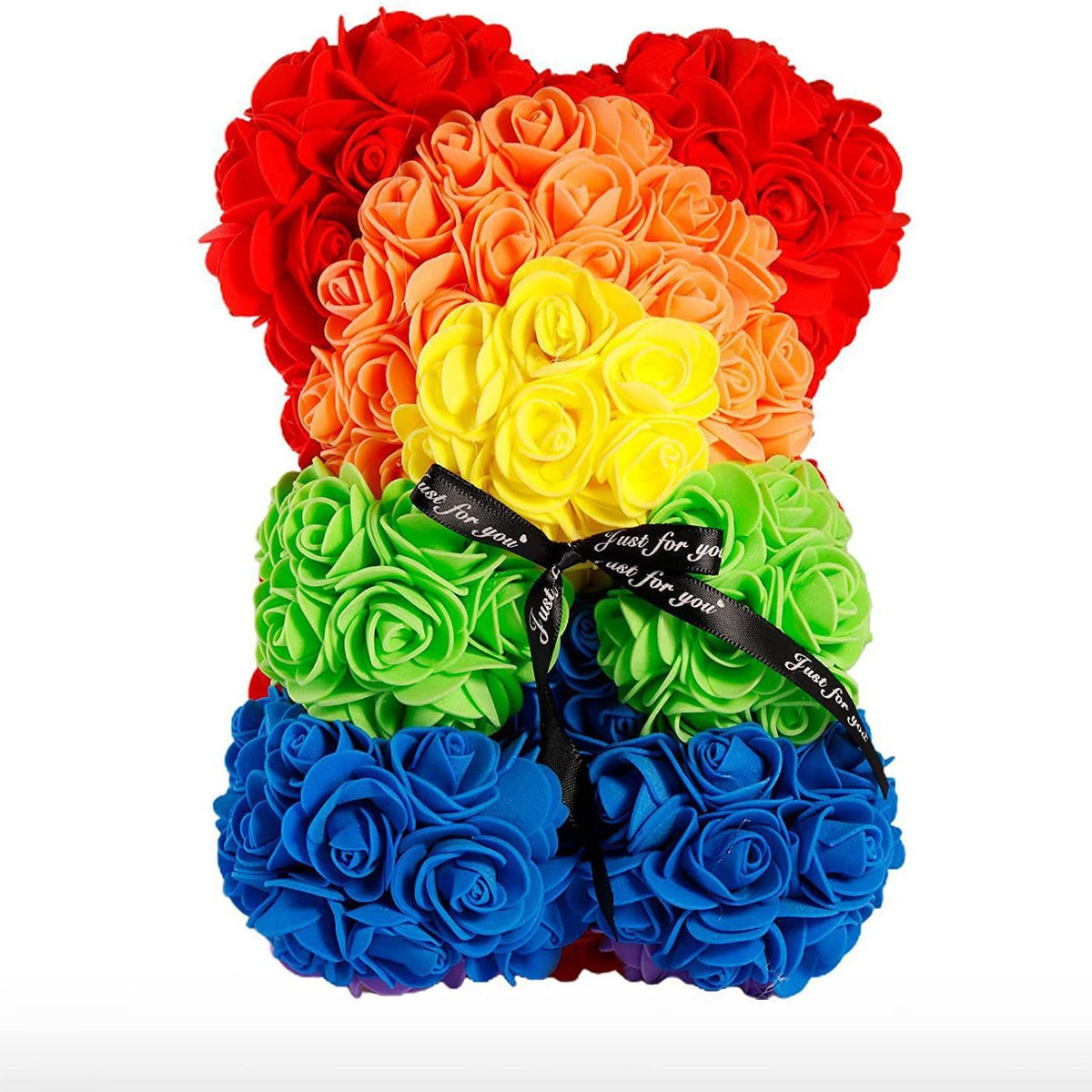 Eprolo Mother's Day gift with 25cm foam flower bear and PE rose flower, in a PVC gift box, perfect for Valentine's Day.