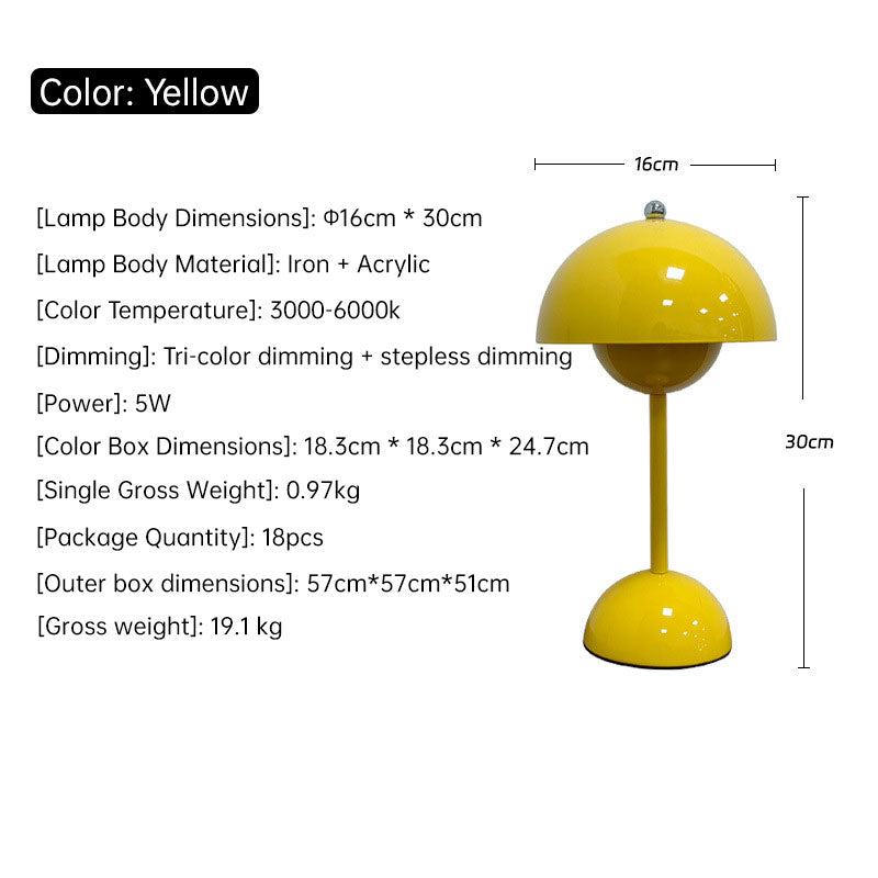 Nordic mushroom night light by eprolo, rechargeable touch LED lamp for home decor, bedroom, desk, and wedding decorations.