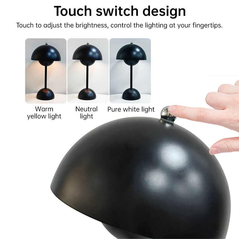 Eprolo Nordic mushroom night light with touch LED lamp, rechargeable for home decor, bedroom, desk, and wedding decorations.