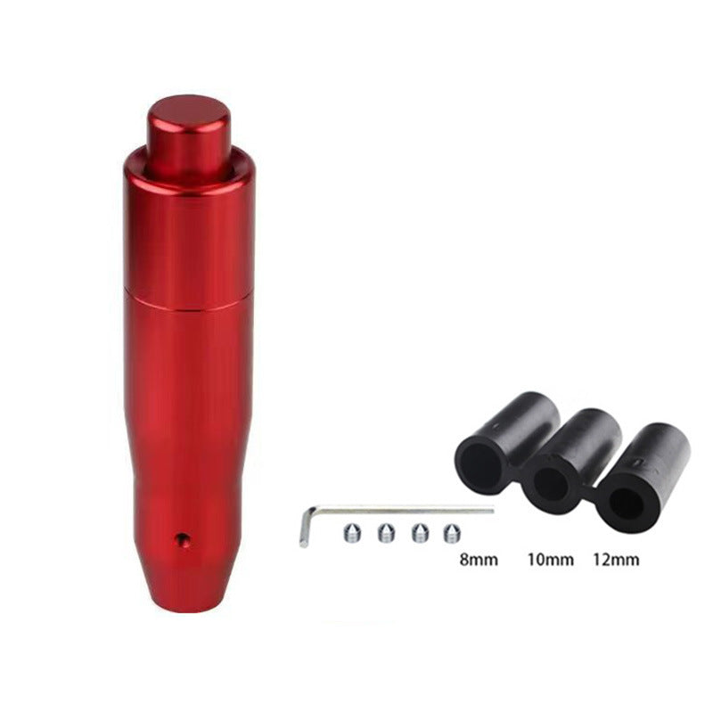 Colorful metal gear shift lever with wave design, personalized for racing vehicles, featuring a sturdy metal construction and handbrake compatibility.