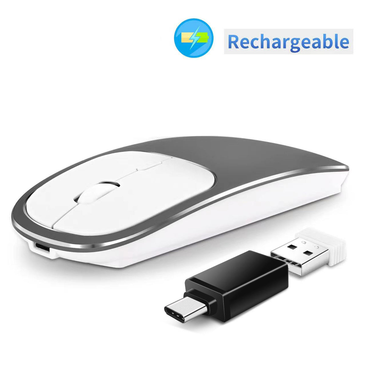 Wireless eprolo mouse with silent 2.4G charging, portable design for desktop and notebook use, male and female compatible.