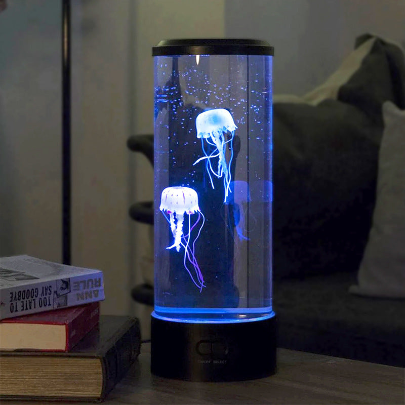 Colorful LED jellyfish lamp by eprolo with USB plug-in, color-changing night light and desktop home atmosphere decoration.