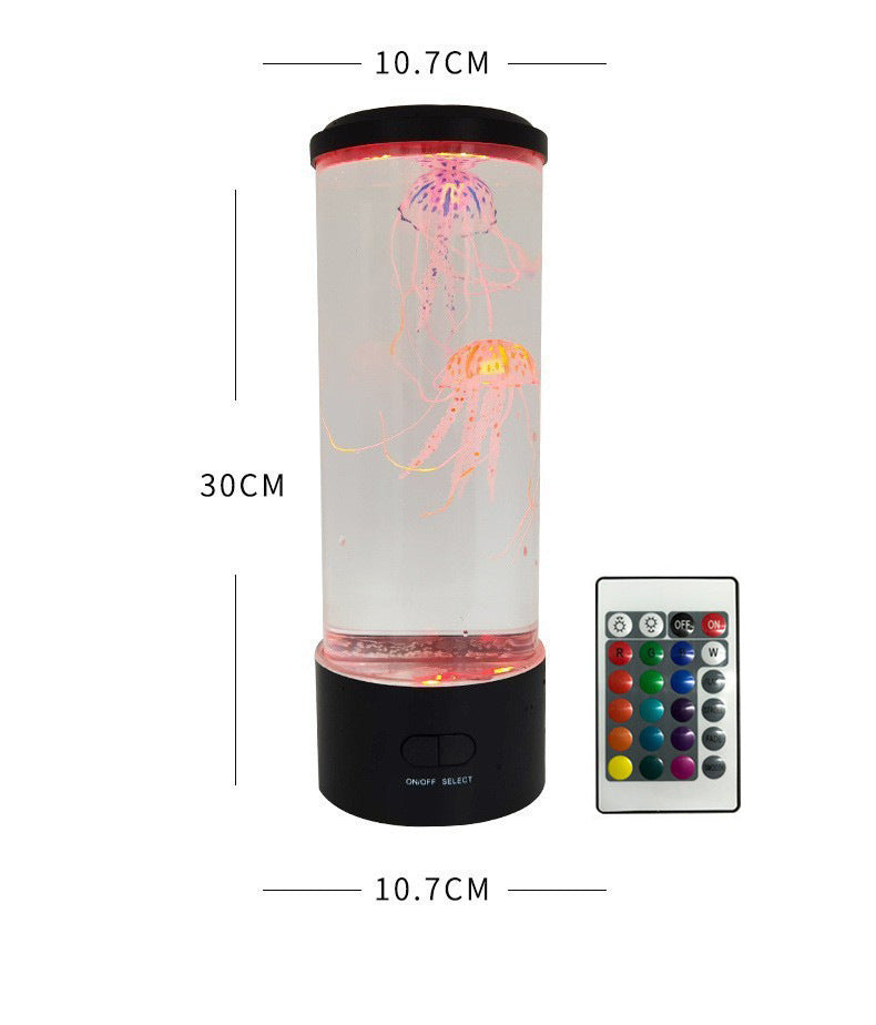 Colorful LED jellyfish lamp by eprolo, USB night light with moving jellyfish for home decor and relaxing atmosphere.