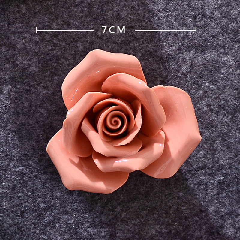 Ceramic 3D Wall Flowers - Hand-Painted Peony, Rose & Camellia Wall Decor for Wedding & Gift - American Smart
