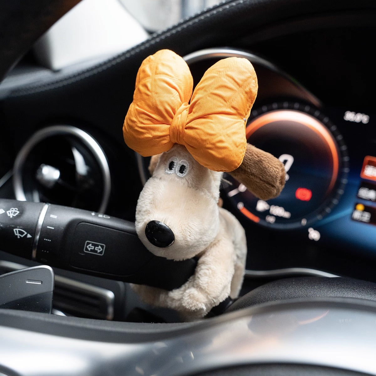 Car small ornaments cute head dog plush doll sentimental car interior decoration supplies - American Smart