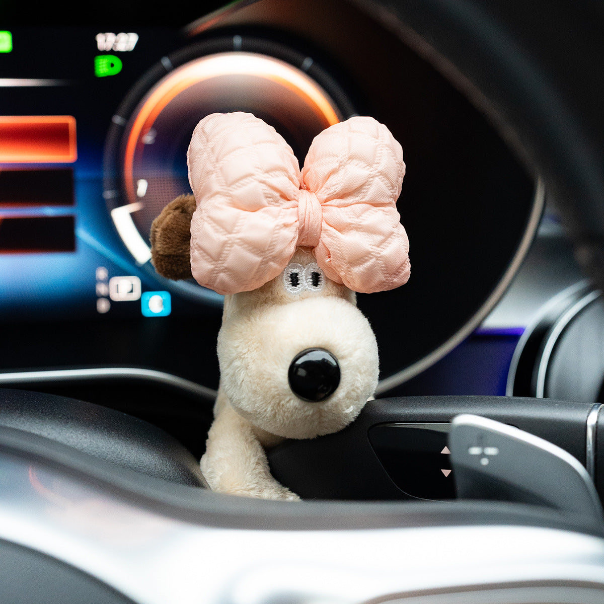 Car small ornaments cute head dog plush doll sentimental car interior decoration supplies - American Smart