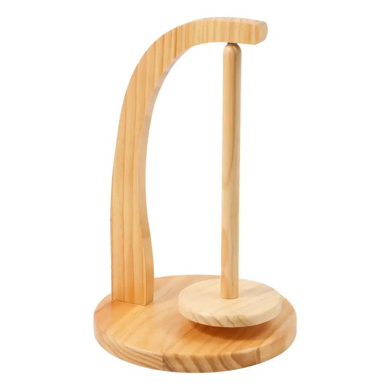 Portable magnetic levitation wool winder with wooden stand, manual yarn spinner for crochet thread, by eprolo.
