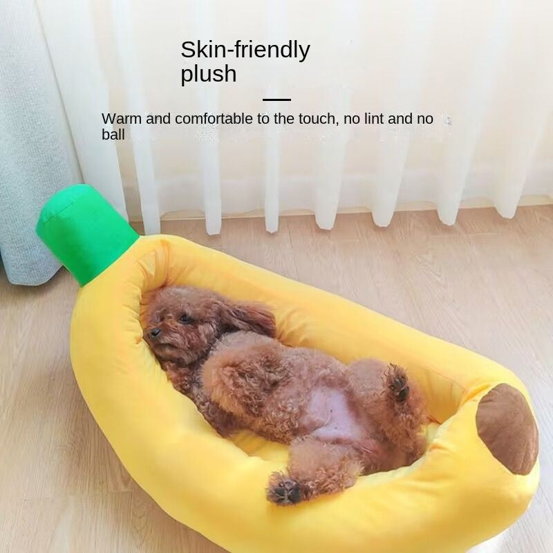 Comfortable All-Season Non-Slip Durable Pet Banana Bed Dog Bed Cat Bed Thick Warm PP Cotton Cat Dog Mat for Sale - American Smart