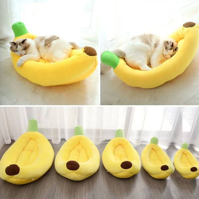 Comfortable All-Season Non-Slip Durable Pet Banana Bed Dog Bed Cat Bed Thick Warm PP Cotton Cat Dog Mat for Sale - American Smart