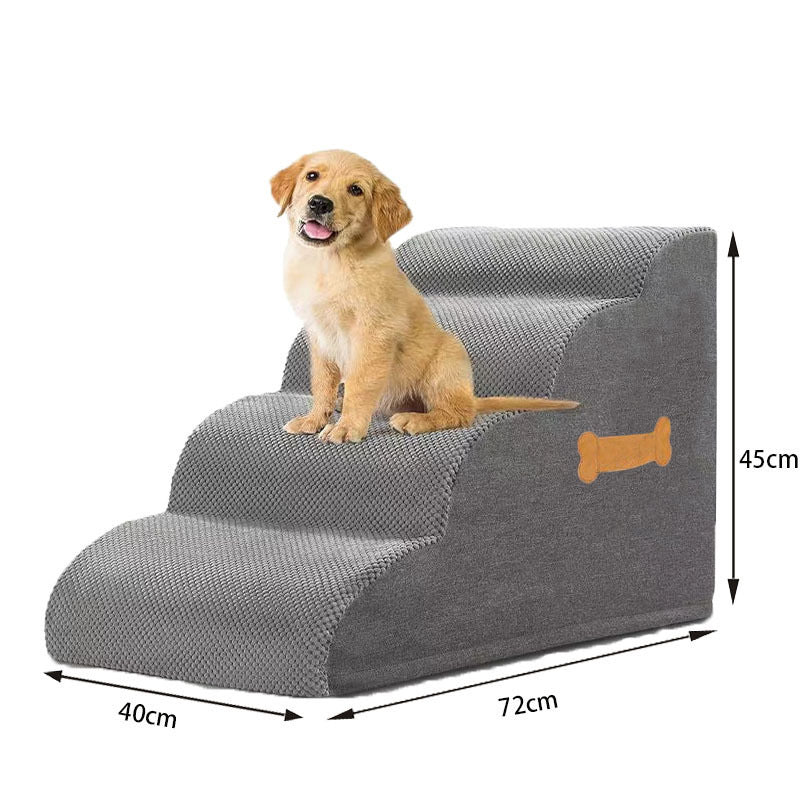 eprolo pet dog stair ramp with bone handle for elderly dogs, helping them access couches and beds safely and protect joints
