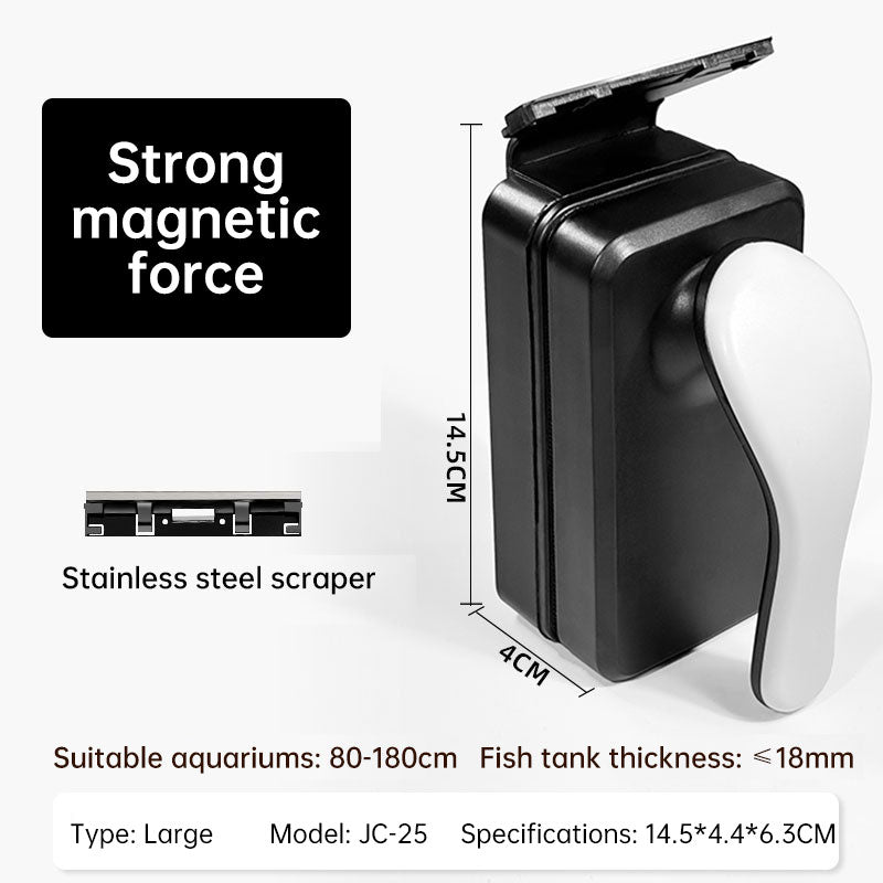 Strong Magnetic Aquarium Cleaner, Floating Algae Scraper Brush with Non-Slip Handle for Small, Medium & Large Fish Tanks - American Smart
