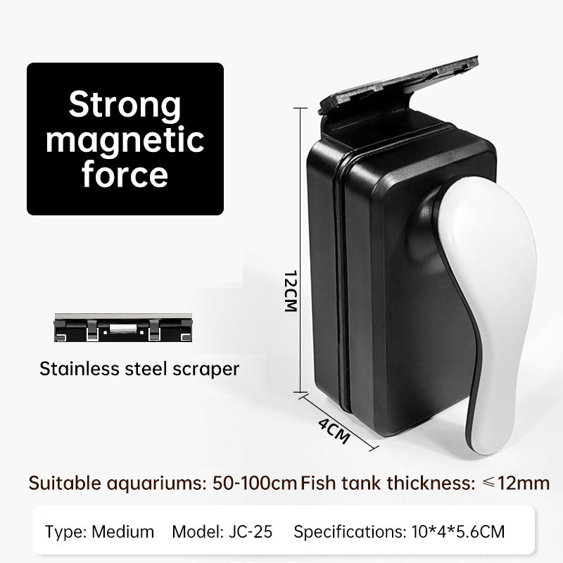 Strong Magnetic Aquarium Cleaner, Floating Algae Scraper Brush with Non-Slip Handle for Small, Medium & Large Fish Tanks - American Smart