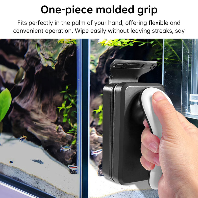 Strong Magnetic Aquarium Cleaner, Floating Algae Scraper Brush with Non-Slip Handle for Small, Medium & Large Fish Tanks - American Smart