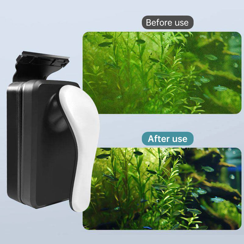Strong Magnetic Aquarium Cleaner, Floating Algae Scraper Brush with Non-Slip Handle for Small, Medium & Large Fish Tanks - American Smart