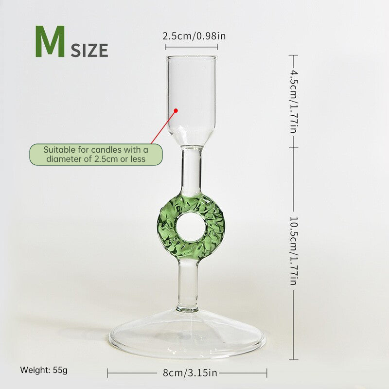 Nordic borosilicate glass candle holder shaped like a Christmas tree for tabletop holiday decor, by eprolo