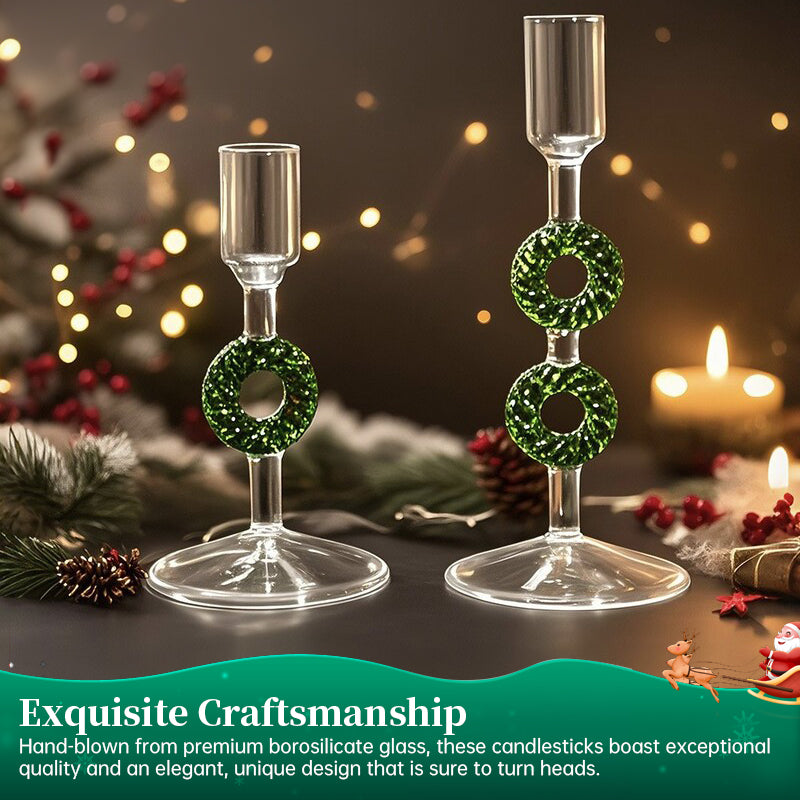 Eprolo Nordic borosilicate glass candle holder shaped like a Christmas tree, tabletop holiday decor for home.