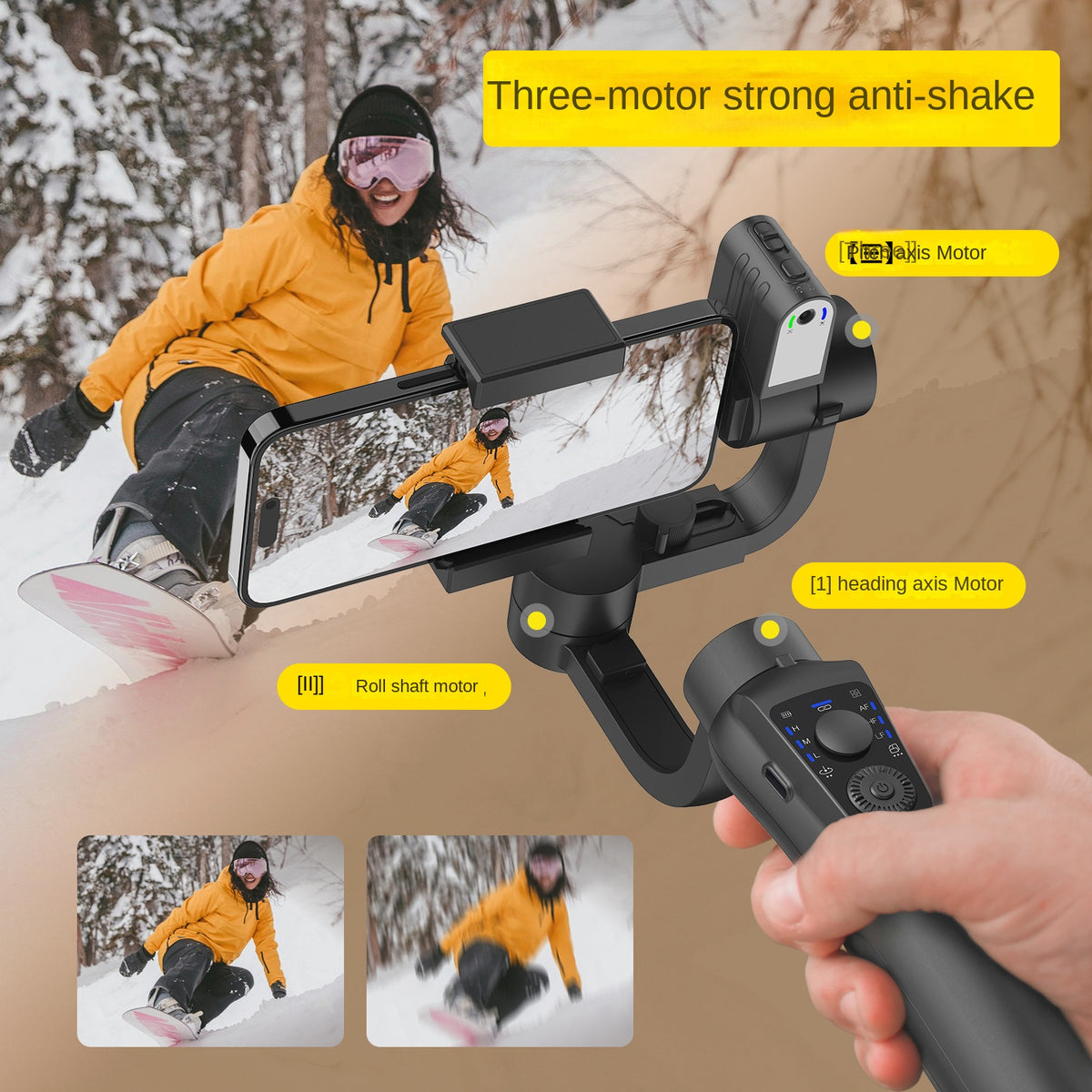 eprolo S5B classic handheld gimbal stabilizer with three-axis anti-shake for smartphones, featuring intelligent orthogonal design.