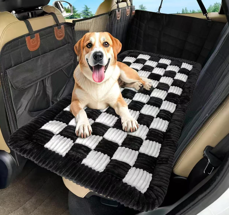 Eprolo checkered pet sleeping car seat pad, thickened dog bed for back seat comfort, in-stock wholesale factory supply