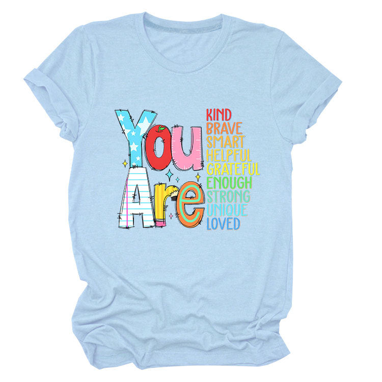 Women's funny summer T-shirt by eprolo featuring playful text, short sleeves, and casual fit for a stylish, comfortable look.