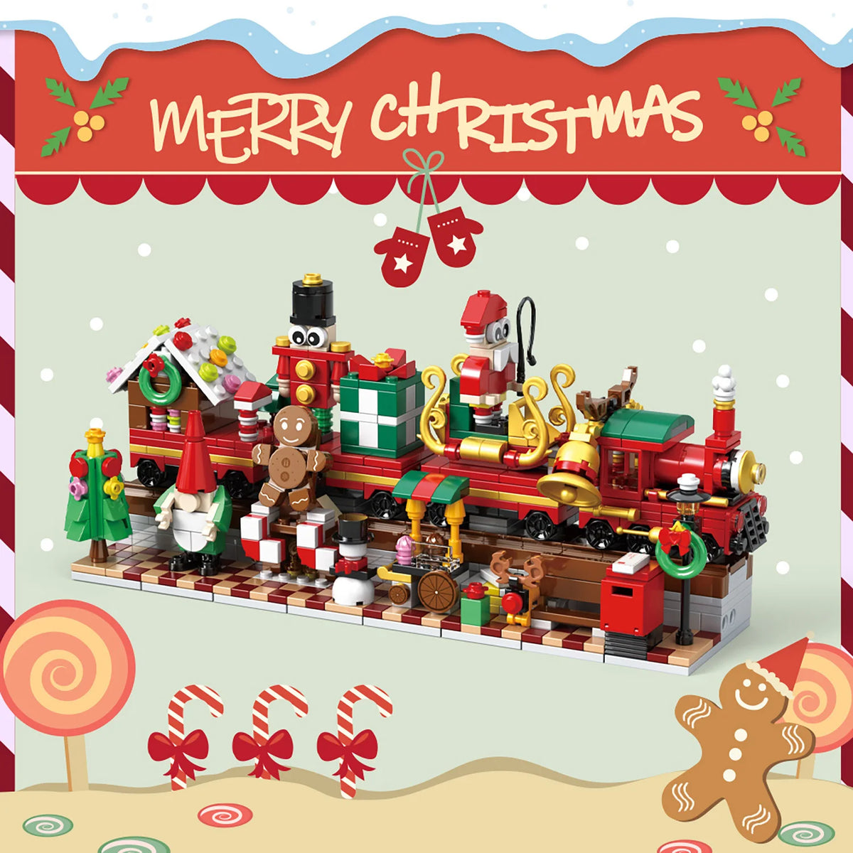 Christmas Building Blocks, 24 Days Countdown Calendars Blind Box, Christmas Trains Santa Claus Railcar Building Bricks - American Smart