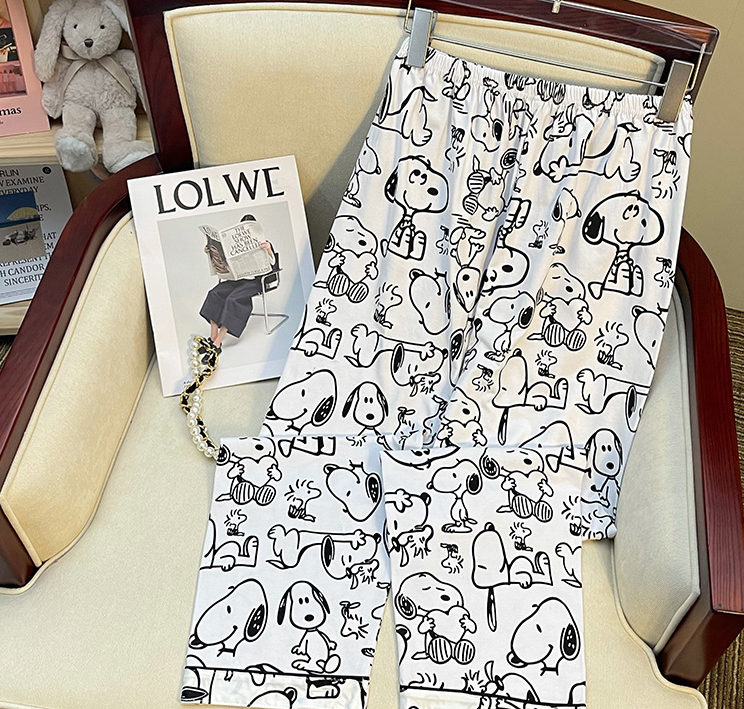 Eprolo women's long sleeve sleepwear set with sweet cartoon matching pajamas, featuring playful cartoon prints on soft fabric.