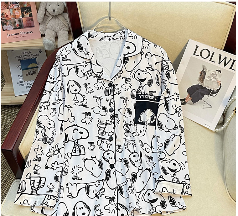 Eprolo women's long sleeve sleepwear set with cute cartoon matching pajamas, soft fabric, comfortable for bedtime.
