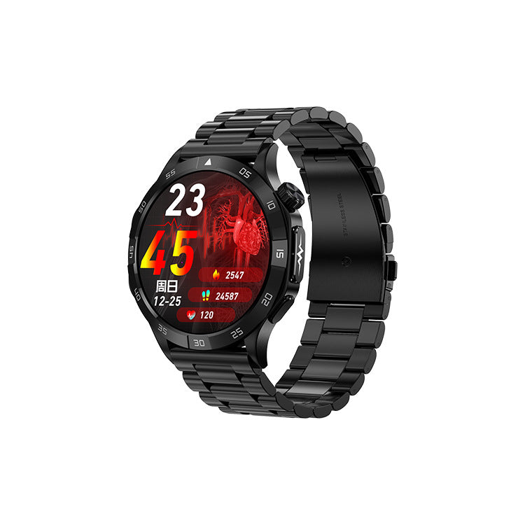 Eprolo ET381 smart watch displaying ECG, blood oxygen, heart rate, and blood lipid measurements on its screen