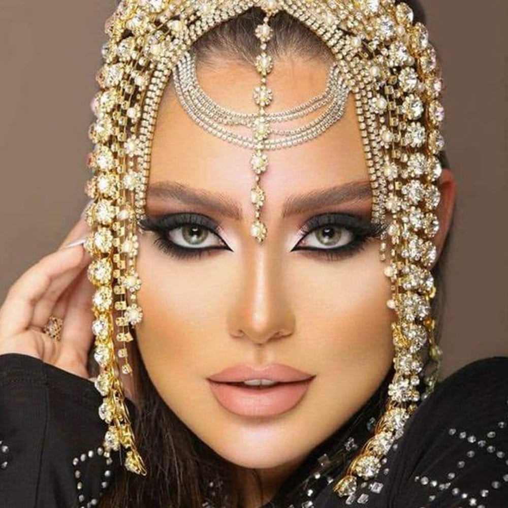 Changliu Su Hair Chain European and American Bohemian Water Diamond Forehead Chain Full of Diamond Headwear Hair chai - American Smart