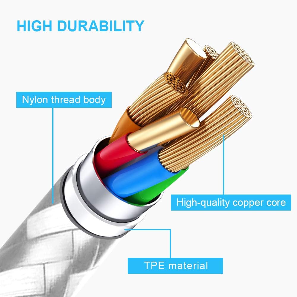 eprolo iCableAL180S charging cable with USB and Lightning connectors, black design, flexible and durable for Apple devices