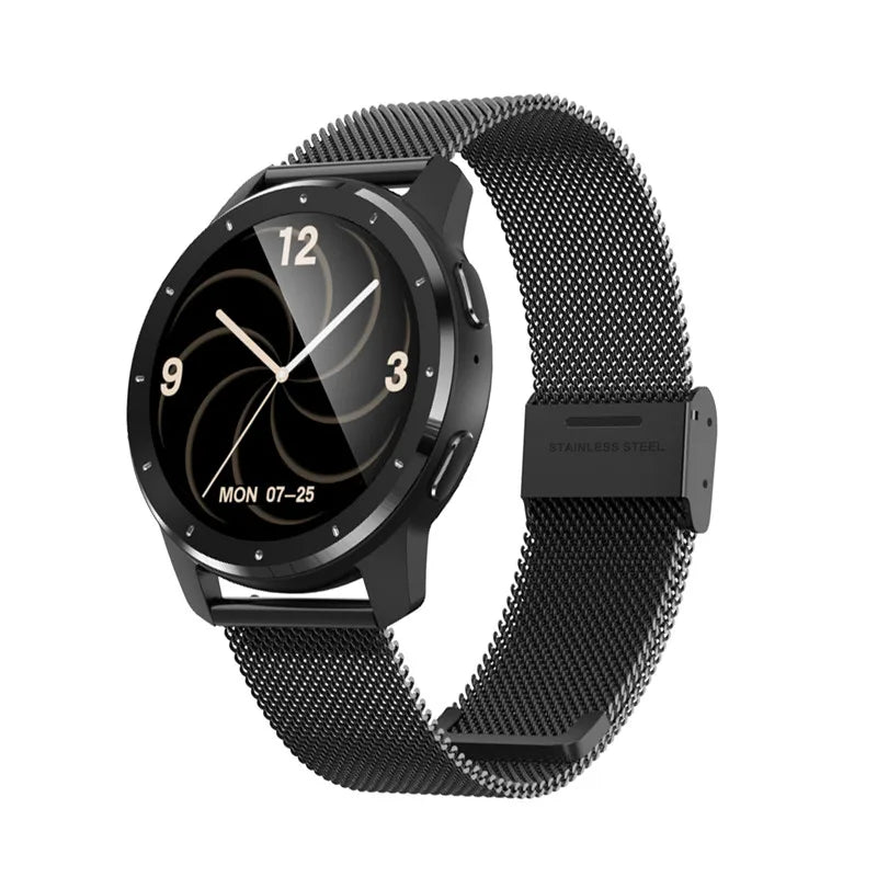 eprolo MX11 Smart Watch with headphones and fitness bracelet, showing a digital display, Bluetooth connectivity, and rechargeable battery