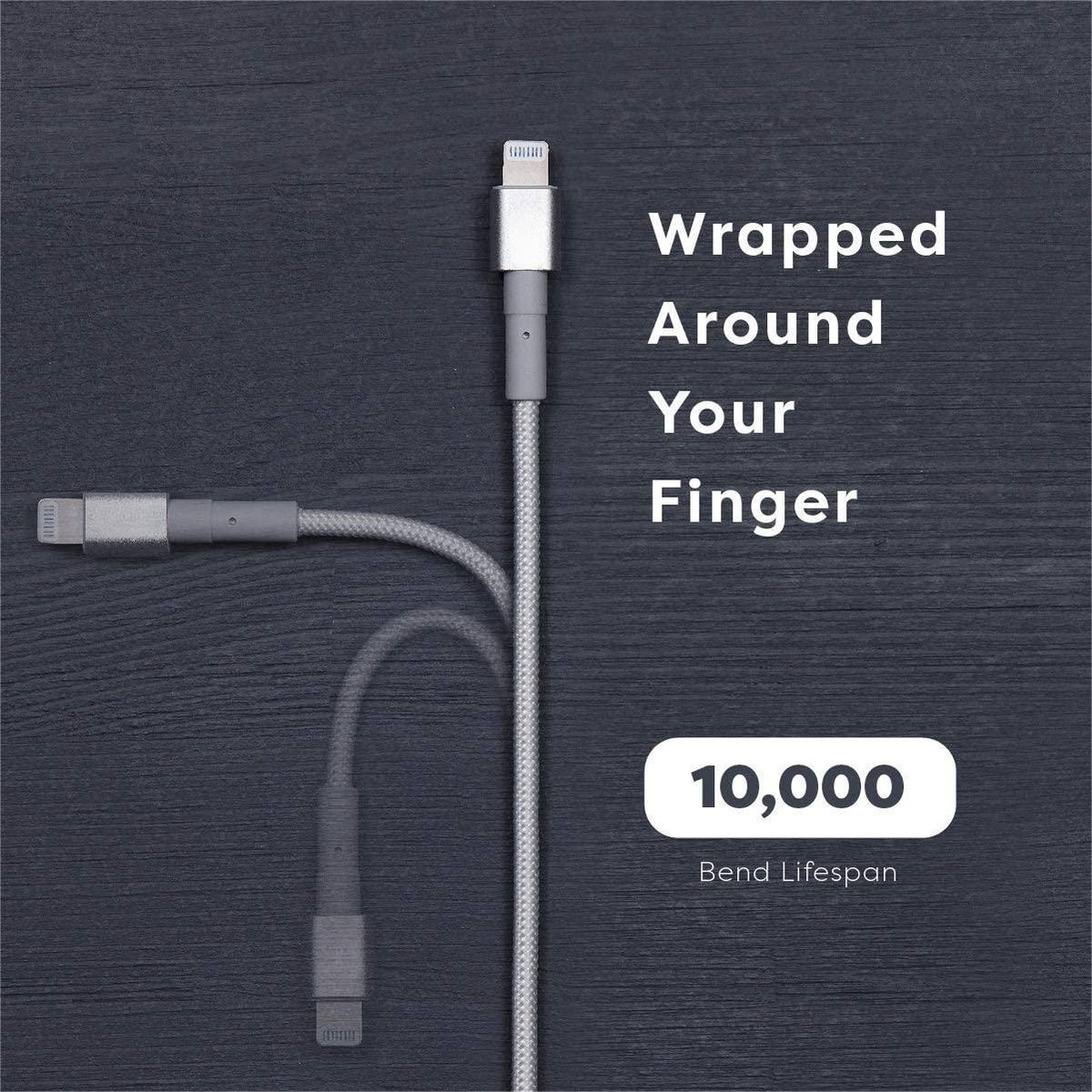 Eprolo QCable C100 Silver USB cable with silver-plated connectors and durable braided design.
