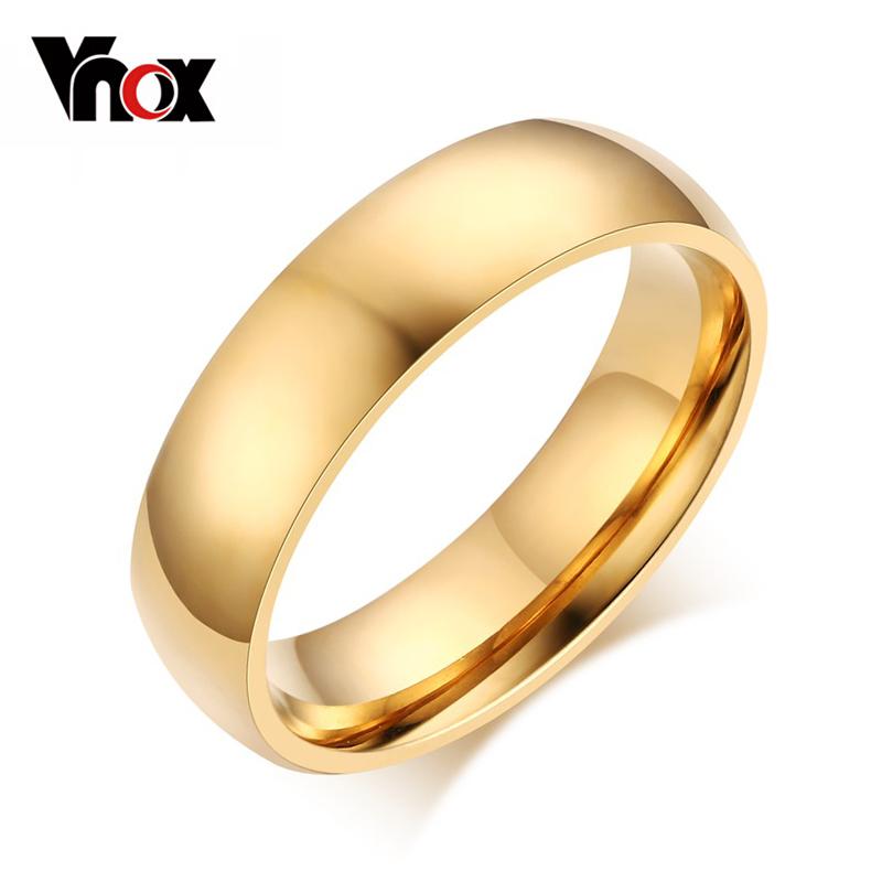 Vnox 6mm classic wedding ring for men and women in silver, smooth polished band, eprolo brand jewelry.