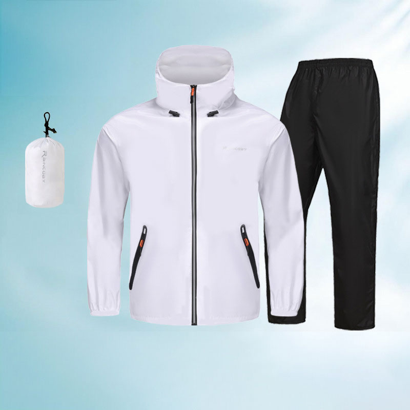 Unisex eprolo ultralight waterproof rain suit with jacket and pants, ideal for summer outdoor activities like fishing and cycling.