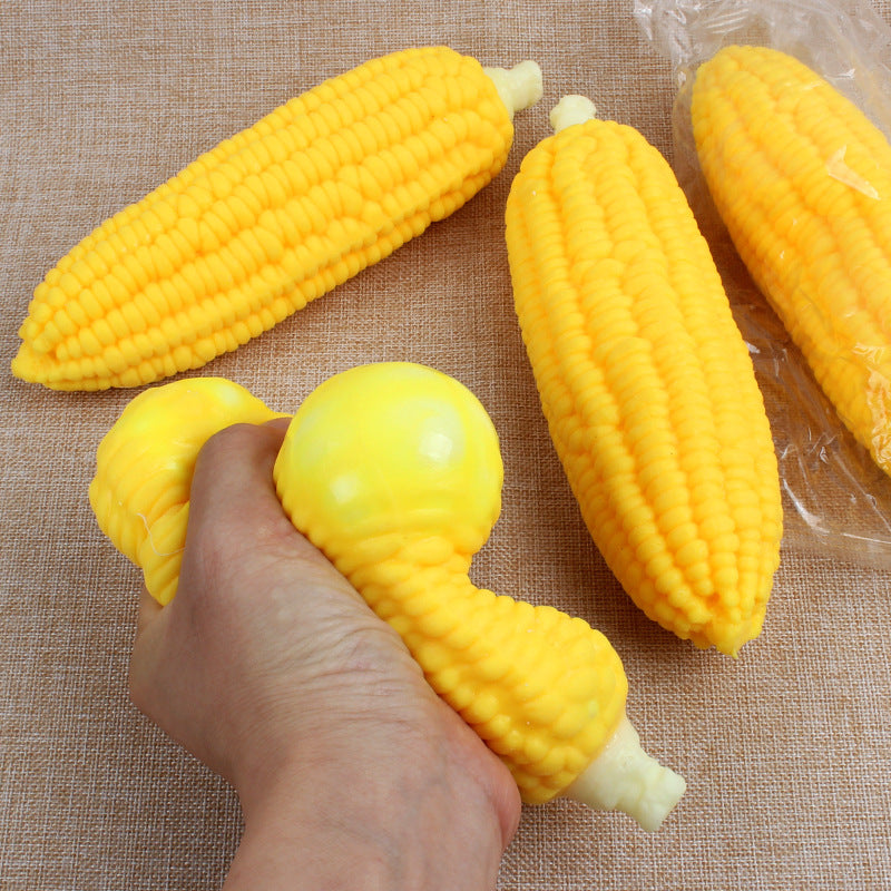 Creative Squishy Simulation Corn TPR Soft Stress Relief Pull-and-Play Corn Decompression Toy - American Smart