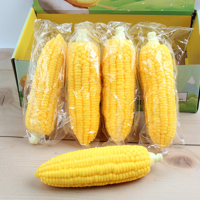 Creative Squishy Simulation Corn TPR Soft Stress Relief Pull-and-Play Corn Decompression Toy - American Smart