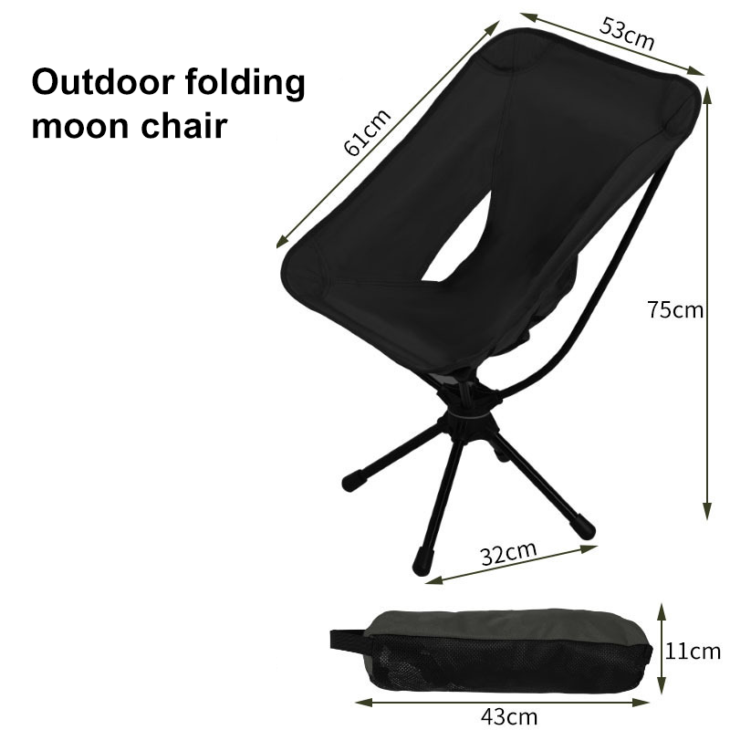 Eprolo outdoor camping picnic folding chair with umbrella, aluminum lightweight frame, portable moon chair with backrest