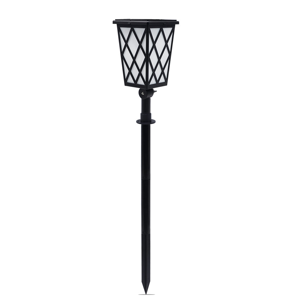Eprolo solar LED flame light outdoor garden wall lamp illuminating a villa garden and lawn with warm, flickering flame design.