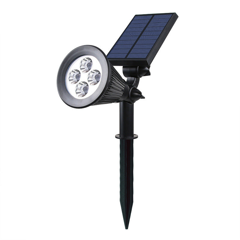 Eprolo solar garden landscape light with 4 LED outdoor lawn spotlight, plug-in solar-powered landscape lighting on a garden path.