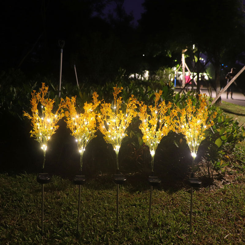 Eprolo LED solar rape lantern with 12 heads, ground plug outdoor garden lawn lamp, providing bright solar-powered lighting.